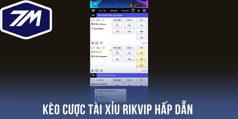 Kèo cược tài xỉu Rikvip hấp dẫn