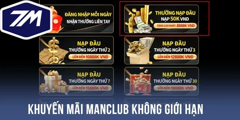 Khuyến mãi Manclub không giới hạn