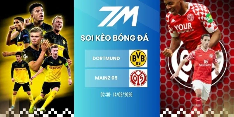 tỷ lệ kèo Dortmund vs Mainz 05 hôm nay ngày 14/02/2026 - Bundesliga