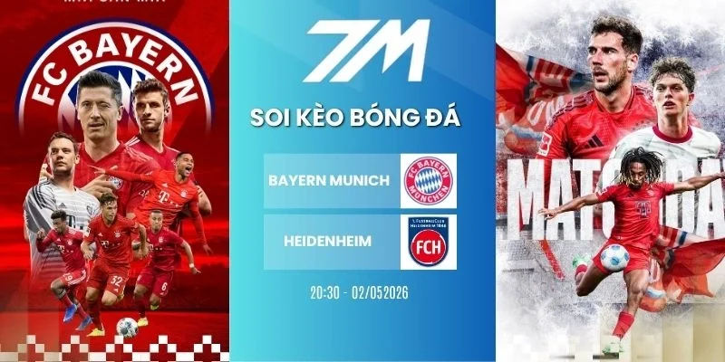Kèo nhà cái Bayern Munich vs Heidenheim hôm nay ngày 02/05/2026 - Bundesliga