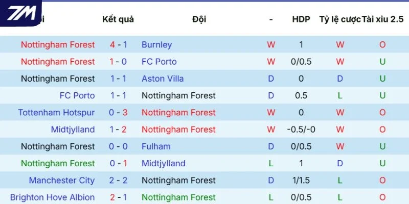 Thực lực của Nottingham Forest